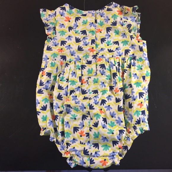 GAP Baby Floral Romper Pintuck 3-6M - Picture 4 of 8
